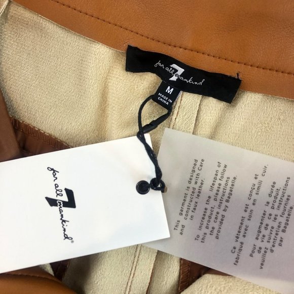 NWT 7 For All Mankind Faux Leather Wide Leg Pants - Picture 7 of 11